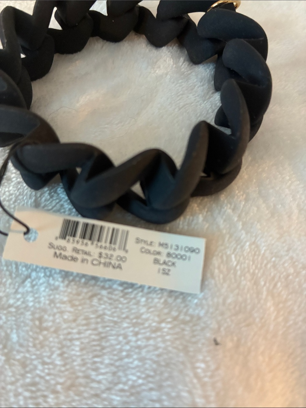 Marc by Marc Jacobs Black Chunky Chain Bracelet with Gold Logo Disc - Picture 4 of 4